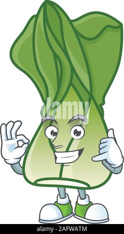 Call me cool bok choy cartoon character design Stock Vector