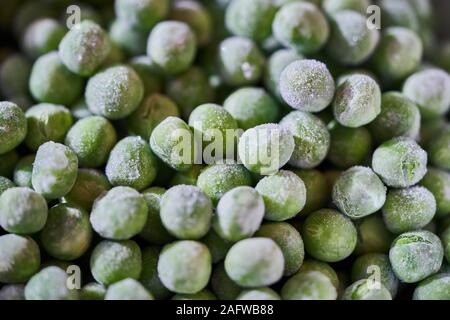 Close up frozen green peas Stock Photo