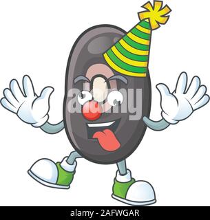 Funny Clown black beans on cartoon character mascot design Stock Vector