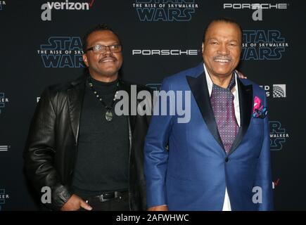 Hollywood, Ca. 16th Dec, 2019. Corey Williams, Billy Dee Williams, at the Premiere Of Disney's 'Star Wars: The Rise Of Skywalker' at the El Capitan theatre in Hollywood, California on December 16, 2019. Credit: Faye Sadou/Media Punch/Alamy Live News Stock Photo
