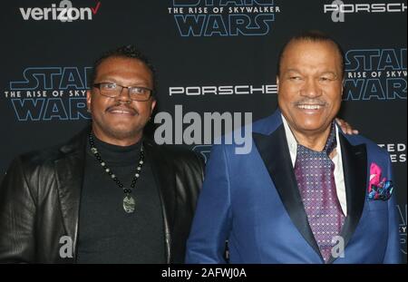 Hollywood, Ca. 16th Dec, 2019. Corey Williams, Billy Dee Williams, at the Premiere Of Disney's 'Star Wars: The Rise Of Skywalker' at the El Capitan theatre in Hollywood, California on December 16, 2019. Credit: Faye Sadou/Media Punch/Alamy Live News Stock Photo