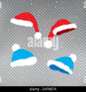 Christmas hats set template Stock Vector