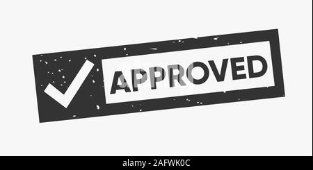 Vector Black Grunge Approved Stamp With Checkmark Stock Vector