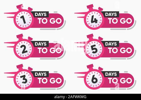 Vector Illustration Number of Days to go with watch Badge for Sale, Promotion Stock Vector