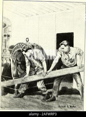 . St. Nicholas [serial]. switchboard. Nothing! Not a thing! What can I do? Keep your head, for one thing, snapped Fred.We 11 give him our load to help hold him. I tried to, but look there! Jed pointed tothe synchronizing instrument. I put in theplug to hitch up with him, and look at that ! The single hand, which ought to stand uprighton the figure zero when each machine was exactlythe same speed, was a dim blur as it sped to theleft, or counter clock-wise. Fred gasped. Holy smoke! Hes running atdouble his regular speed. He speeded up his own water-wheel from ninehundred revolutions a minute to Stock Photo