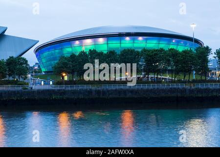 The SECC Hydro concert hall at dusk, Glasgow, Scotland Stock Photo
