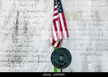 Grave of a revolutionary war soldier, Bennington, Vermont, USA. Stock Photo