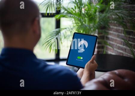 Securing your internet connections in the office is essential for every business Stock Photo