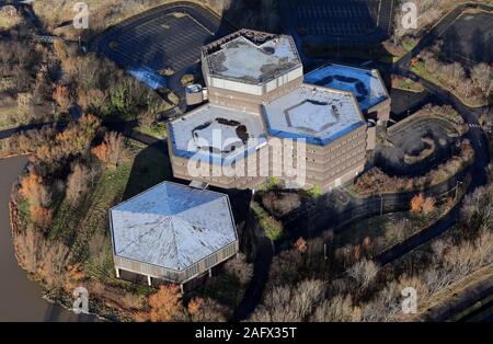 aerial view of Steel House, former offices of British Steel, Redcar, Cleveland, UK Stock Photo
