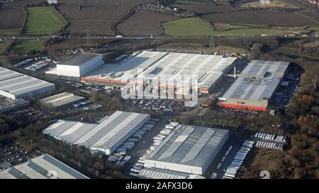 aerial view of Wakefield 41 Industrial Estate at Lofthouse, Wakefield, West Yorkshire, UK Stock Photo