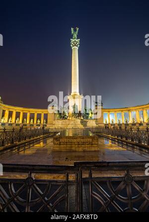 Millennium Monument, Heroes' Square in Budapest Stock Photo