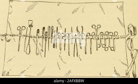 . Clinical gyncology, medical and surgical. sistant ornurse whom experience has proved to be competent. For many reasons iti&lt; better to sterilize the instruments and dressings at the place where theoperation is to be performed, in which case it will be necessary to takealong the small soda solution apparatus (vide Section Y.) and an Arnoldsteam sterilizer. If for some reason or other this is impossible, they maybe sterilized before the surgeon sets out, and afterwards conveyed to theplace of operation under aseptic precautions. If the instruments are tobe sterilized after arriving at the ho Stock Photo