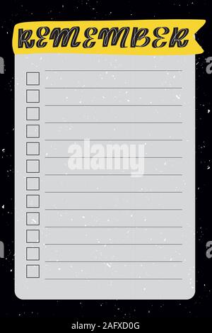 Space style. Template for agenda, planners, check lists Stock Vector