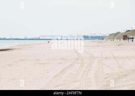 Landscape of Smiltyne Beach, Located on Curonian Split in Klaipeda, Lithuania Stock Photo