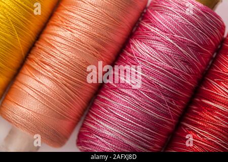 Yarn reels color full texture Stock Photo