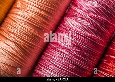 Yarn reels color full texture Stock Photo