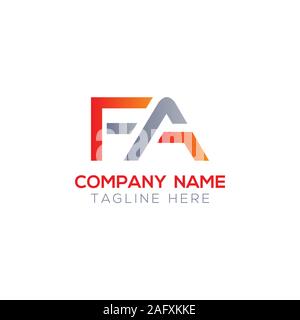 Initial FA Letter Linked Logo. Creative Letter FA Modern Business Logo Vector Template. FA Logo Design Stock Vector