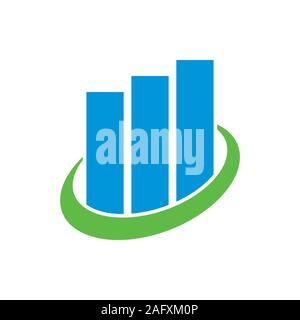Chart Bars Network Ring Vector Symbol Graphic Logo Icon Design Template Stock Vector