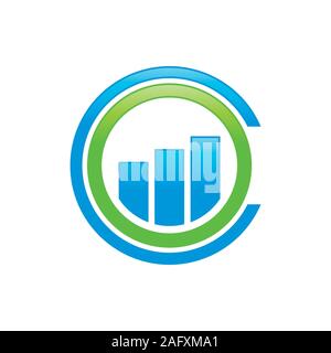 Round Graphic Chart Bars Vector Symbol Graphic Logo Icon Design Template Stock Vector