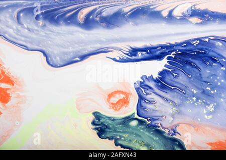 Beautiful multicolored background with blurred acrylic paint with sequins. Stock Photo