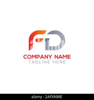 Initial FD Letter Linked Logo. Creative Letter FD Modern Business Logo Vector Template. FD Logo Design Stock Vector