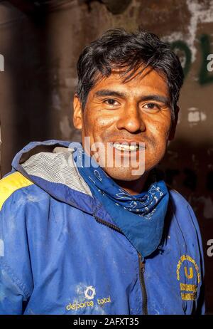 Potosi Miner with Coca in Mouth Stock Photo