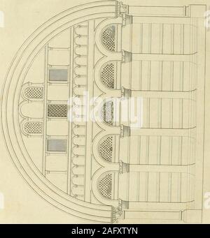 . Letters of an architect, from France, Italy, and Greece. arches; and what is more remarkable,there are compound arches with the reversed curve over three of thefront doorways; and from the appearance of the workmanship, fromthe character of the parts connected with it, and from the sculpturewith which they are ornamented, I am almost induced to believe, thatthey are component parts of the original structure. Over these five front recesses is a gallery, in the centre of which arenow replaced the famous bronze horses of Lysippus. Just behind themis a great circular window, which was once highl Stock Photo