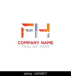 Initial FH Letter Linked Logo. Creative Letter FH Modern Business Logo Vector Template. FH Logo Design Stock Vector