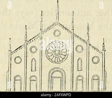 . Letters of an architect, from France, Italy, and Greece. intermediate astyle, it is difficult to say which was intended. That an architect in Italy, where the pointed style is considered as un-worthy of serious attention, should think, in restoring Gothic architec-tecture, that he could improve it by approximating its mouldings and or-naments to those of the Roman, is not wonderful; but it is remarkable,that abstractedly from their want of suitable character, the modern orna-ments are poorer in design than the ancient, and inferior in execution. Atpresent, the ancient part of the lantern is Stock Photo