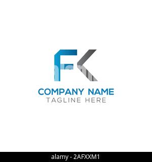 Initial FK Letter Linked Logo. Creative Letter FK Modern Business Logo Vector Template. FK Logo Design Stock Vector