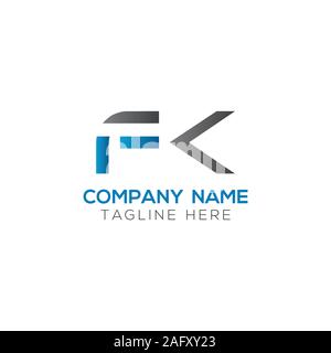 Initial FK Letter Linked Logo. Creative Letter FK Modern Business Logo Vector Template. FK Logo Design Stock Vector