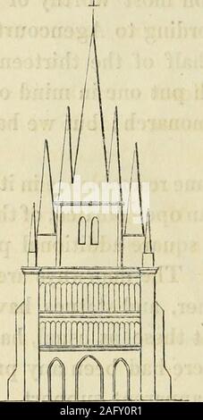 . Letters of an architect, from France, Italy, and Greece. eporch of St. Germain des Pres, and in some other buildings, wherethey are considered as proofs of high antiquity. Over this porch or portico are two ranges, each of nineteen columns,supporting little arches, and above and below, and between theseranges are richly ornamented bands. On these bands, in several places,are indications, as if there had been figures of animals projecting di-rectly forwards, as you may frequently see in cases where they are intro-duced as water-spouts, and such figures are still seen at the back of thisfacade Stock Photo