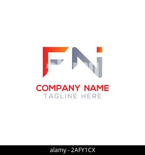 Initial FN Letter Linked Logo. Creative Letter FN Modern Business Logo Vector Template. FN Logo Design Stock Vector