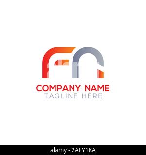 Initial FN Letter Linked Logo. Creative Letter FN Modern Business Logo Vector Template. FN Logo Design Stock Vector