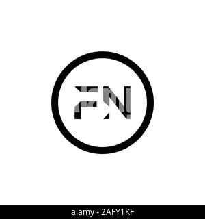 Initial letter FN logo template colored blue circle swoosh design for ...