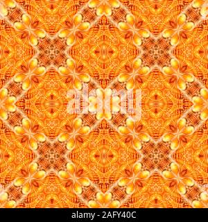 Seamless reflected pattern created from an original image of a Maple Leaf Triton / Winged Triton shell (Gyrineum perca) Stock Photo