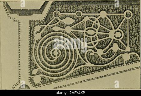 . Mazes and labyrinths; a general account of their history and developments. Fig. 91.—Labyrinth of Versailles. Fable Group: The Snake and the Porcupine. (Perrault.) I20. Fig. 93. Labyrinth at Choisy-le-Roi. (Blondel) j * &lt;6 ! * *i * r« ? Stock Photo