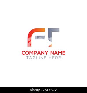 Initial FT logo template with modern frame. Minimalist FT letter logo ...