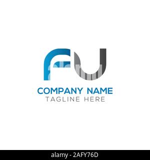 Initial FU Letter Linked Logo. Creative Letter FU Modern Business Logo Vector Template. FU Logo Design Stock Vector