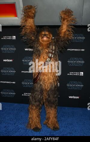 Hollywood, Ca. 16th Dec, 2019. Chewbacca, at the Premiere Of Disney's 'Star Wars: The Rise Of Skywalker' at the El Capitan theatre in Hollywood, California on December 16, 2019. Credit: Faye Sadou/Media Punch/Alamy Live News Stock Photo