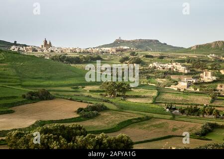 Beautiful view from Victoria city in Gozo island, Malta Stock Photo