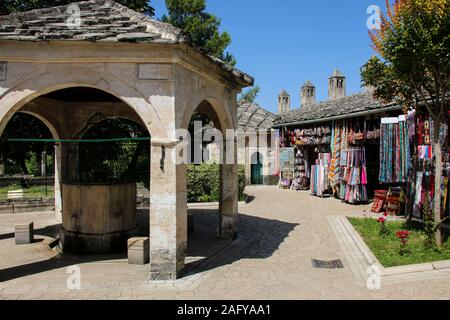 The old part of the town of Mostar with buildings in arabic style, Bosnia and Herzegovina Stock Photo