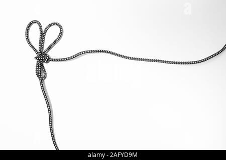 A bunny ears knot on white background Stock Photo