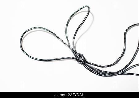 A bunny ears knot on white background Stock Photo