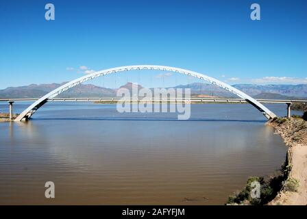 Roosevelt Bridge at Lake Roosevelt in Arizona Stock Photo