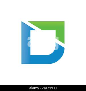 Modern Letter D Initial Cut Vector Symbol Graphic Logo Icon Design Template Stock Vector