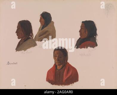 Studies of Indian Chiefs Made at Fort Laramie, ca. 1859. Stock Photo