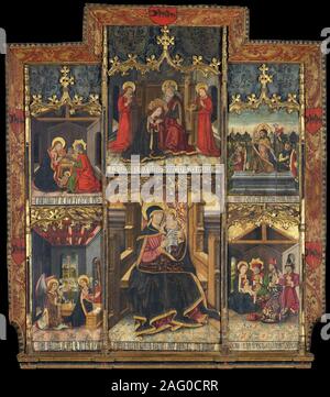 Altarpiece with scenes from the life of the Virgin, German, 1548 Stock ...