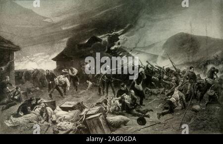 'The Defence of Rorke's Drift, 22nd to 23rd January 1879', 1900. From &quot;South Africa and the Transvaal War, Vol. I&quot;, by Louis Creswicke. [T. C. &amp; E. C. Jack, Edinburgh, 1900] Stock Photo