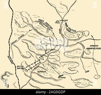 'Plan of battle of Elandslaagte', 1900. From &quot;South Africa and the Transvaal War, Vol. II&quot;, by Louis Creswicke. [T. C. &amp; E. C. Jack, Edinburgh, 1900] Stock Photo